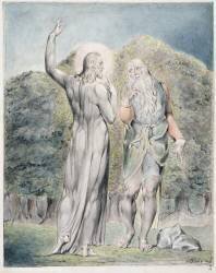 Le Christ tenté par Satan pour transformer les pierres en pain (William Blake) - Muzeo.com
