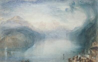 Le lac des Quatre-Cantons : La baie d'Uri (Joseph Mallord William Turner) - Muzeo.com