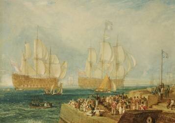 Le port de Plymouth : Remorquage dans les prix français (Joseph Mallord William Turner) - Muzeo.com