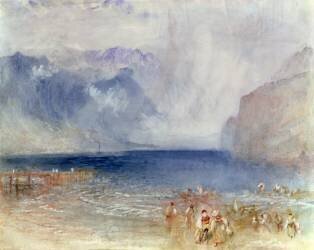Le premier bateau à vapeur sur le lac des Quatre-Cantons en 1841 (Joseph Mallord William Turner) - Muzeo.com