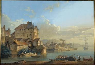 L'Entrée d'un port avec figures et fabriques (Alexis Nicolas Pérignon le...) - Muzeo.com