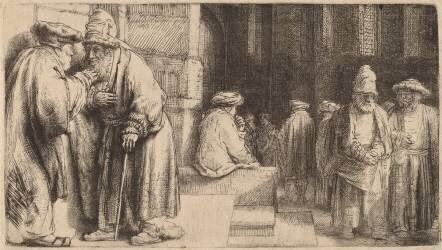 Les Juifs dans la synagogue (Rembrandt) - Muzeo.com