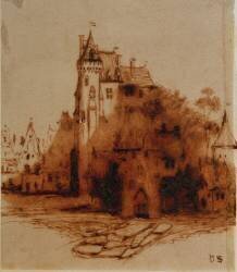 Medieval Castle and Houses (Victor Hugo) - Muzeo.com