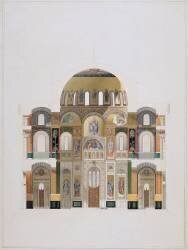 Métropole ou cathédrale d'Athènes : coupe transversale (François-Louis-Florimond...) - Muzeo.com