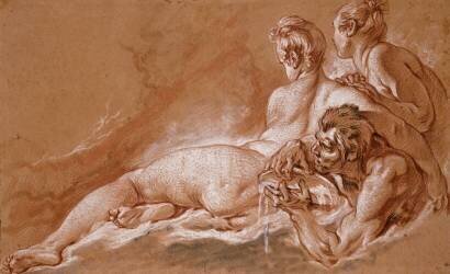 Naiades et Triton : face aux deux naïades, le triton tient une conque (François Boucher) - Muzeo.com