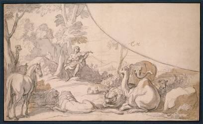 Orphée charmant les animaux (Charles Le Brun) - Muzeo.com