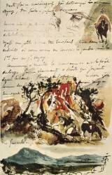 Page de l'Album du Maroc de Eugène Delacroix (Eugène Delacroix) - Muzeo.com