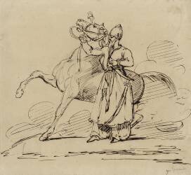 Perse tenant un cheval (Théodore Géricault) - Muzeo.com