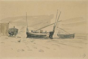 Petits bateaux échoués (Eugène Boudin) - Muzeo.com