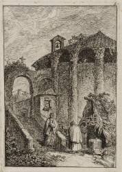 Plaque cinq des Soirées à Rome (Hubert Robert) - Muzeo.com