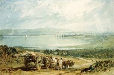 Poole, Dorset avec le chateau de Corfe au loin (Joseph Mallord William Turner) - Muzeo.com