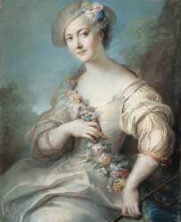 Portrait d'une femme dite la marquise de Bomron (Charles-Antoine Coypel) - Muzeo.com