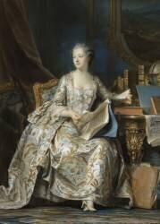 Portrait en pied de la marquise de Pompadour (Quentin de La Tour) - Muzeo.com