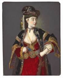 Portrait présumé de Laura Tarsi en robe turque (Jean-Etienne Liotard) - Muzeo.com