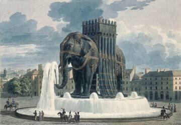 Projet de fontaine surmontée d'un éléphant (Jean Antoine Alavoine) - Muzeo.com