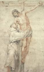 Saint François Rejetant le monde et embrassant le Christ (Bartolomé Esteban Murillo) - Muzeo.com