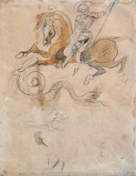 Saint Georges terrassant le Dragon (Eugène Delacroix) - Muzeo.com