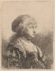 Saskia avec des perles dans les cheveux (Rembrandt) - Muzeo.com
