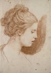 Tête de jeune fille de profil à droite (Jacques-Louis David) - Muzeo.com