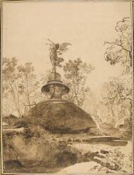 Tortue dans les jardins des Orsini à Bomarzo, près de Viterbe (Bartholomeus Breenbergh) - Muzeo.com