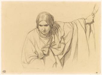 Trois études pour une femme voilée; étude d'une femme voilée; croquis de deux femmes voilées (Paul Delaroche) - Muzeo.com