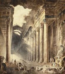 Un bâtiment thermique à colonnades (Hubert Robert) - Muzeo.com