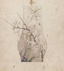 Vase décoré de pêcher en fleurs (Emile Gallé) - Muzeo.com