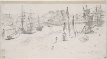 Vue du quai Duquesne à Dieppe (Eugène Delacroix) - Muzeo.com