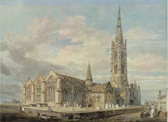 Vue nord-est de l'église de Grantham (Joseph Mallord William Turner) - Muzeo.com
