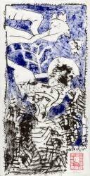 Le bleu d'abondance (Pierre Alechinsky) - Muzeo.com