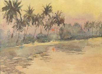 Lever de soleil, brume montante (Wilson Clive) - Muzeo.com