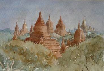 Lever de soleil à Bagan (Wilson Clive) - Muzeo.com