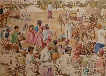 Marché de bois de chauffage, Thaung Tho (Wilson Clive) - Muzeo.com