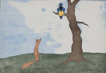 Fables de la Fontaine : le Corbeau et le Renard (Léopold Chauveau) - Muzeo.com