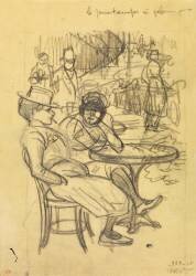 A la terrasse d'un café (Théophile Alexandre Steinlen) - Muzeo.com