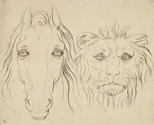 Album I : une tête de cheval et une tête de lion (Charles Le Brun) - Muzeo.com