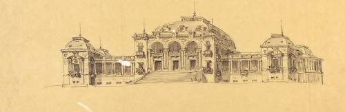 Avant-projet pour le Casino de Royan, vue perspective (Gaston Redon) - Muzeo.com