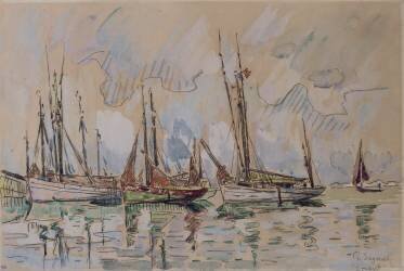 Bateaux de pêche dans le port de Lorient (Paul Signac) - Muzeo.com