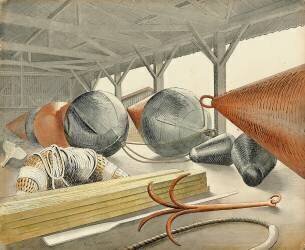 Bouées et grappin (Eric Ravilious) - Muzeo.com
