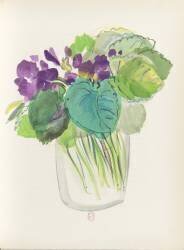 Bouquet de violettes, Pour un herbier, Colette (Raoul Dufy) - Muzeo.com