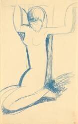 Caryatide bleue agenouillée (Amedeo Modigliani) - Muzeo.com