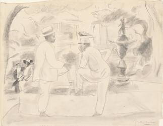 Deux hommes dans le parc (Jules Pascin) - Muzeo.com