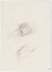 Deux études de tête d'après un jeune homme endormi (Edgar Degas) - Muzeo.com
