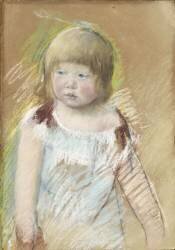 Enfant avec une frange dans une robe bleue (Mary Cassatt) - Muzeo.com