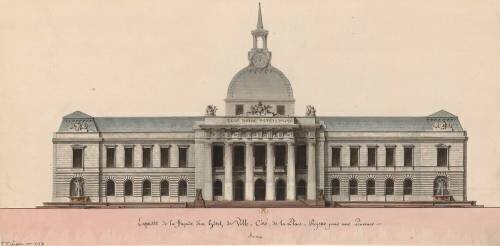 Esquisse de la façade d'un Hôtel de Ville (Jean-Jacques Lequeu) - Muzeo.com