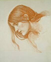 Étude de la tête d'une fille (John William Waterhouse) - Muzeo.com