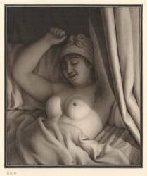 Etude de nu féminin dans un lit (Jean-Jacques Lequeu) - Muzeo.com