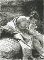 Étude d'un jeune homme assis (John Singer Sargent) - Muzeo.com