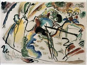 Expressionnisme : étude pour une peinture avec une forme blanche (Wassily Kandinsky) - Muzeo.com