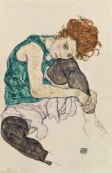 Femme assise genou plié (Egon Schiele) - Muzeo.com